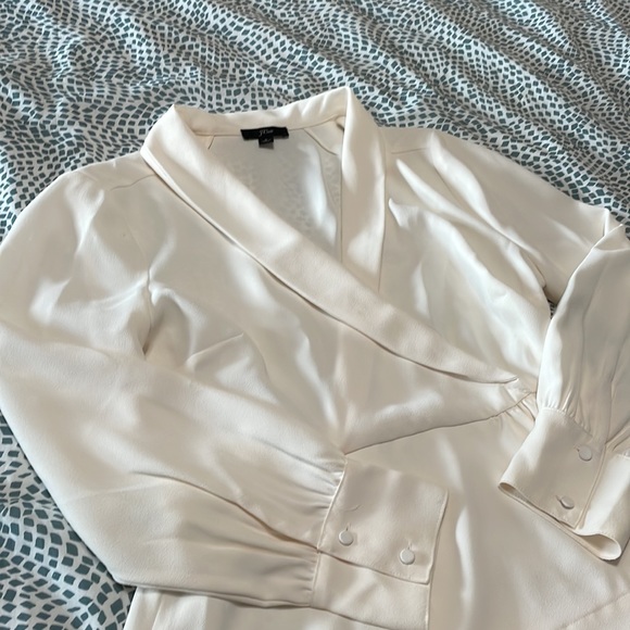 Cream J.Crew Wrap Top - Picture 3 of 4